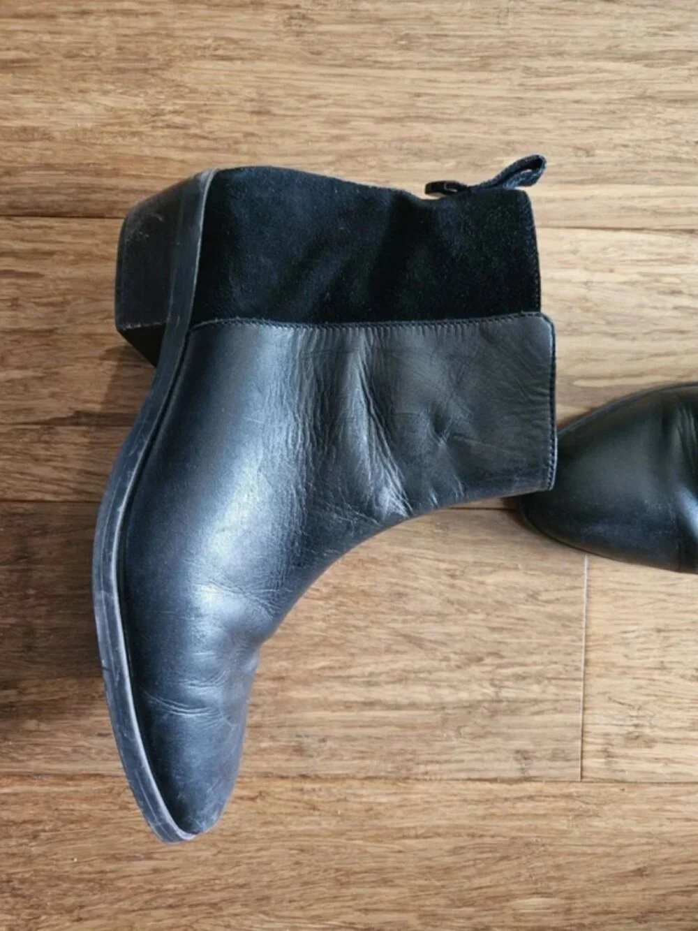 COACH Leather And Suede Zipper Bootie Women's Size US 9.5 BLACK